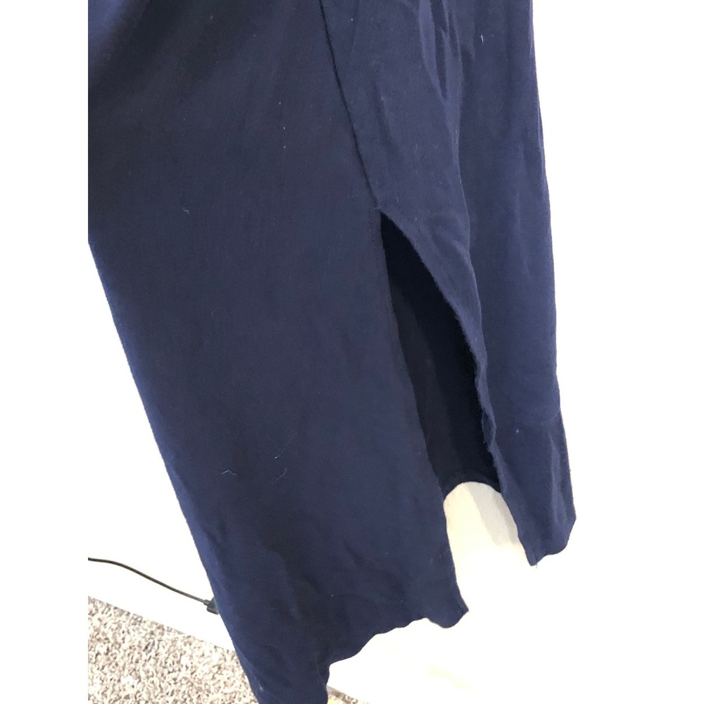 Motherhood Maternity Navy Blue Side Tie Knot Maxi Dress XL Short Sleeve Slit - Picture 6 of 6